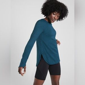 Athleta Uptempo Long Sleeve Top in Dress Blue - Size M